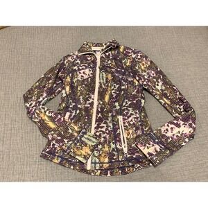 Lululemon Athletica define Women's Size 4 Full Zip Jacket Abstract Print